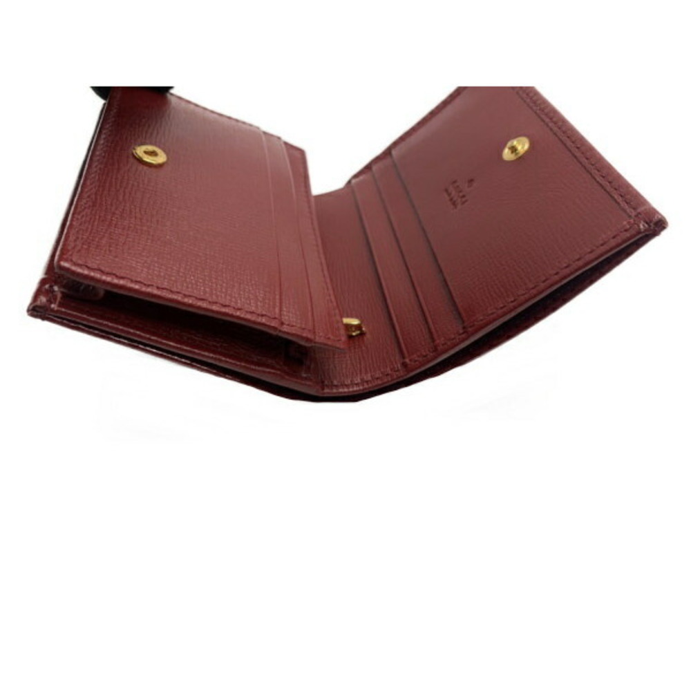 Gucci Compact Wallet Interlocking GG Leather Wine… - image 4